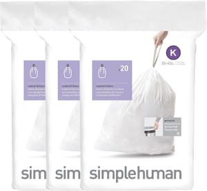 Simplehuman CW0260 Code K Custom Fit Bin Liners, 60 Total - £14.04 S&S