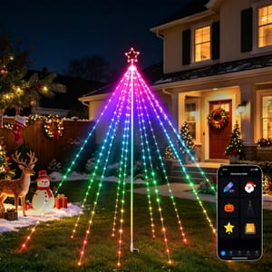 2.5M Outdoor Smart Christmas Tree Lights for Flagpole