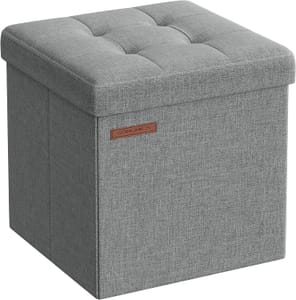 SONGMICS Foldable Ottoman Storage Box, 22 L