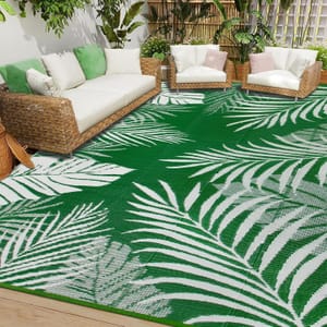Cekene Outdoor Rug 245x305 Cm Waterproof Green, Reversible