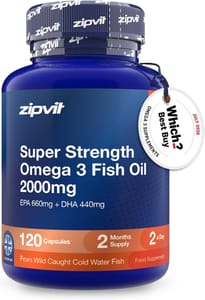 Zipvit Omega-3 Fish Oil 2000mg, EPA 660mg DHA 440mg, 120-Softgels