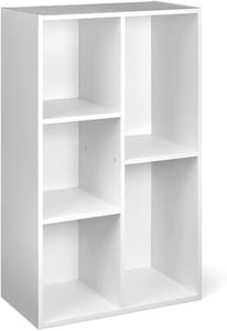 Amazon Basics 5-Compartment Bookcase, White, 502480 Cm