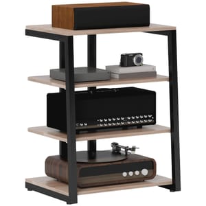 HOMCOM HiFi 4-Tier TV Stand for 28-Inch TVs Grey
