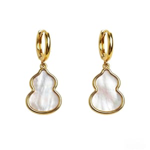 Annie Wu 18K Gold-Plated Mother-of-Pearl Gourd Dangle Earrings
