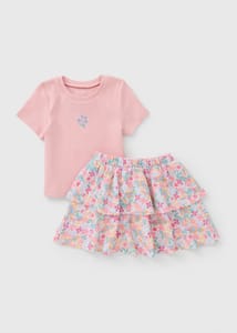 Girls Multicolour Floral Top & Skirt Set (1-8yrs) 1-1.5 Yrs
