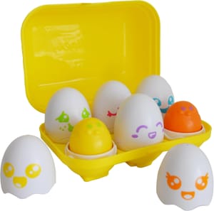Toomies Hide and Squeak Eggs - Baby Sensory Shape Sorter Toy, 6-36M