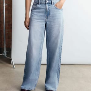 Light Blue Wide Leg Denim Jeans