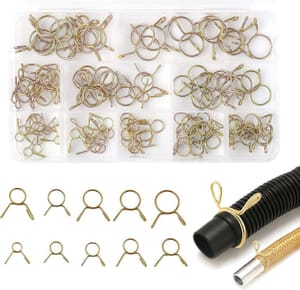 Auroriel 120-Piece Galvanized Hose Clamp Set, 5-14 Mm, Storage Box