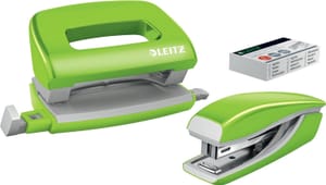 Leitz Mini Stapler & Hole Punch Set, 10-Sheets, Staples Included