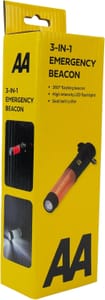AA 3-in-1 Emergency Beacon, with Seatbelt Cutter and Glass Hammer