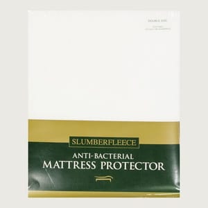 Double White Anti Bacterial Mattress Protector