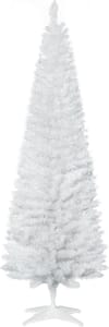 HOMCOM 6ft Unlit Artificial Slim Pencil Christmas Tree White