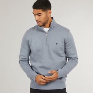 French Connection Mens FC 1/2 Zip Sweatshirt