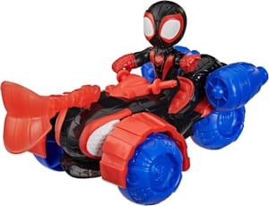 Marvel Spidey Friends Miles Morales Techno-Racer Vehicle with 3-Inch Figure