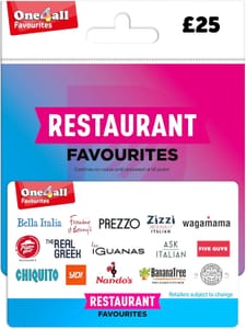 One4all £25 Physical Gift Card for Restaurant Favourites