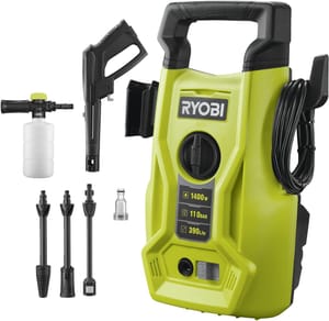 RYOBI RY110PWA 1400W 110bar Pressure Washer, Hyper Green