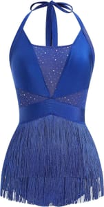 OBEEII Women's Latin Jazz Leotard with Fringe Tassels