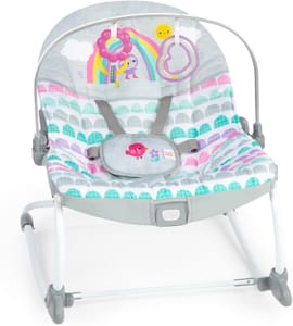 Bright Starts Rosy Rainbow Infant to Toddler Rocker with Vibrations