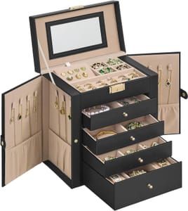 SONGMICS Large Jewellery Box 5 Tiers, 4 Drawers,