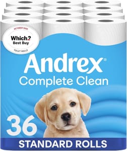 DEAL STACK - Andrex Complete Clean Toilet Roll - 36 Rolls Bulk - £12.45 S&S