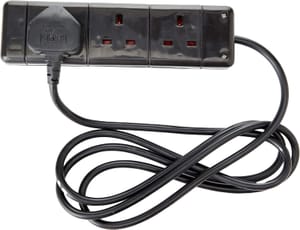 PRO ELEC Extension Lead, 3 Socket, 2m Black