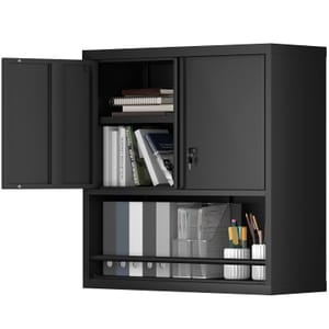 Steel Garage Cabinets, Lockable, Wall-Mounted Upper Tool Cabinet