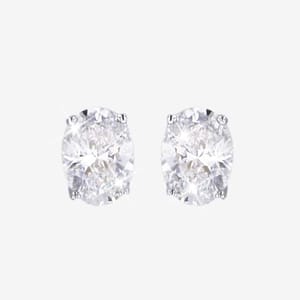 Real Diamond Lab-Grown Oval Earrings .50ct
