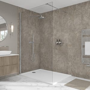 Wetwall Elite Tongue and Groove Gold Stone Shower Wall Panel 2420 X 1200mm