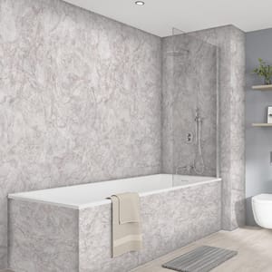 Wetwall Elite Double Post Formed Natural Pietra Shower Panel 2420 X 580mm