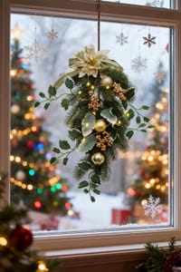 30cm W X 50cm H Christmas Artificial Golden Christmas Flower PE