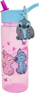 Disney Stitch and Angel 500ml Water Bottle with Straw