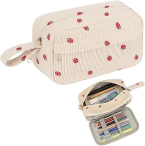 Wtoawgt Strawberry Pencil Case, Compact and Easy to Carry