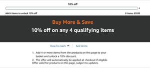 Buy 4 or More Amazon Basic Products & Get a 10% Discount