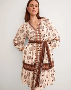 Carrie Floral Print Mini Dress Ivory