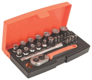 Bahco SL25 1/4in Drive Socket Set, 25 Pcs