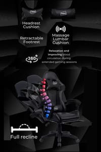GTB Gaming Chair with Massage & Footrest