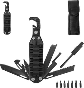 HONZIN 10-in-1 Pocket Multitool: Wrench, Openers, Saw, Fire Starter