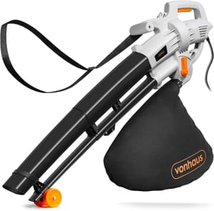 VonHaus Leaf Blower and Vacuum Corded 3000W, 35L Bag, Wheels