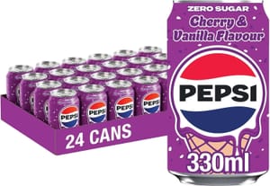 Pepsi Cherry Vanilla Ice Cream Flavour Cola 330ml 24 Pack
