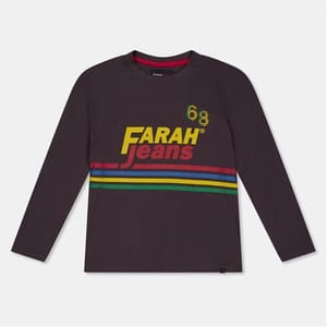 Farah Unisex Kids' Chest Graphic Long Sleeve T-Shirt