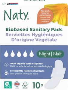 Naty Night Sanitary Towels with Wings, Heavy Flow, 10 Count - £1.62 S&S