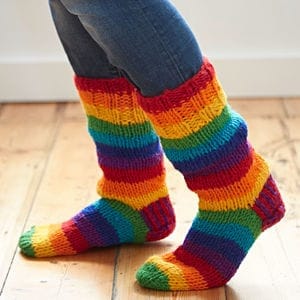 Handmade Rainbow Woollen Socks