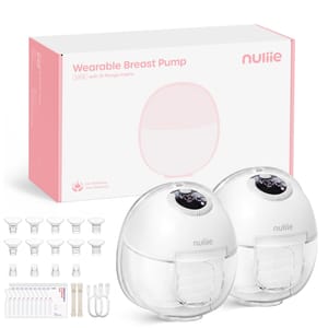 Nuliie Electric Hands-Free Breast Pump, 2 Packs, Ice White
