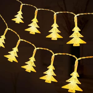AUAUY Christmas Tree Lights, 40 LED, 19.6 Ft, Warm White