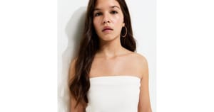 Girls off White Waffle Texture Bandeau Top