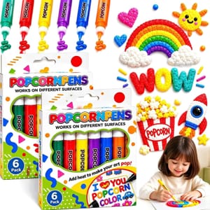 12Pcs 3D Bubble Popcorn Pens, Puffy Paint Pens for Kids