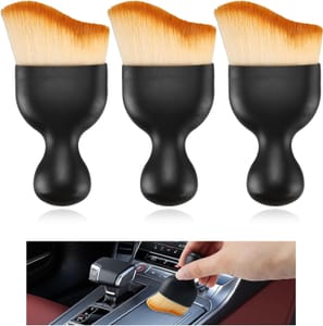 3-Piece Car Interior Cleaning Brush Set with Soft Bristles