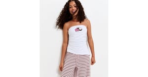 Girls White Beaded Coconut Asymmetric Bandeau Top