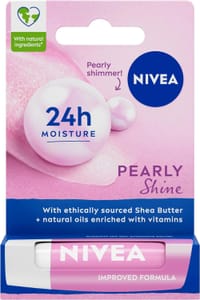 NIVEA Pearly Shine Lip Balm, 4.8 G Hydrating Lip Balm
