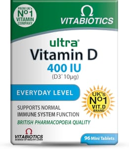 Vitabiotics Ultra Vitamin D3 400IU, Vitamin D3 Tablets, 96 Tablets
